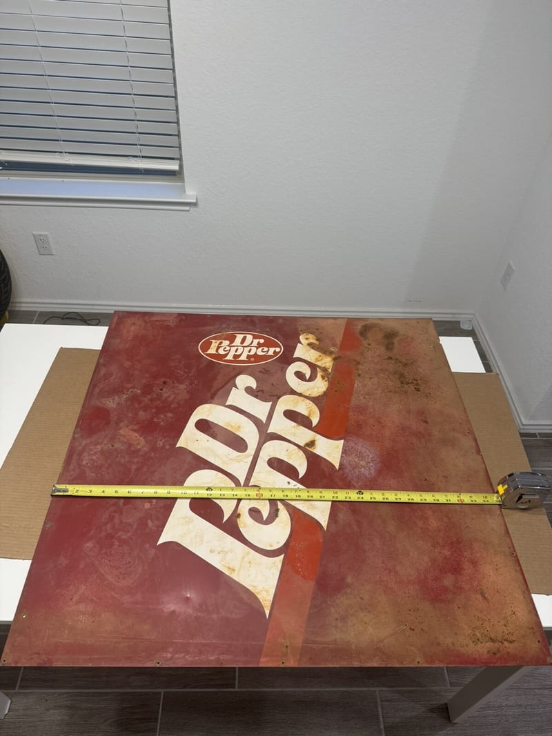 Vintage Dr Pepper Large Metal Sign Decor Advertisement 35” X 35” (90cm)
