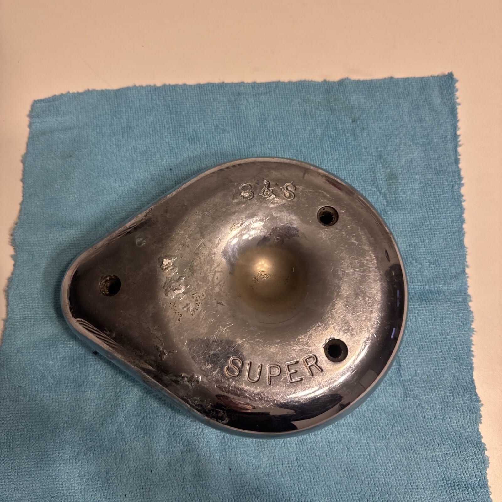 S&S Cycle Super Carb Air Cleaner Cover Teardrop 378 for Harley Davidson Crusty