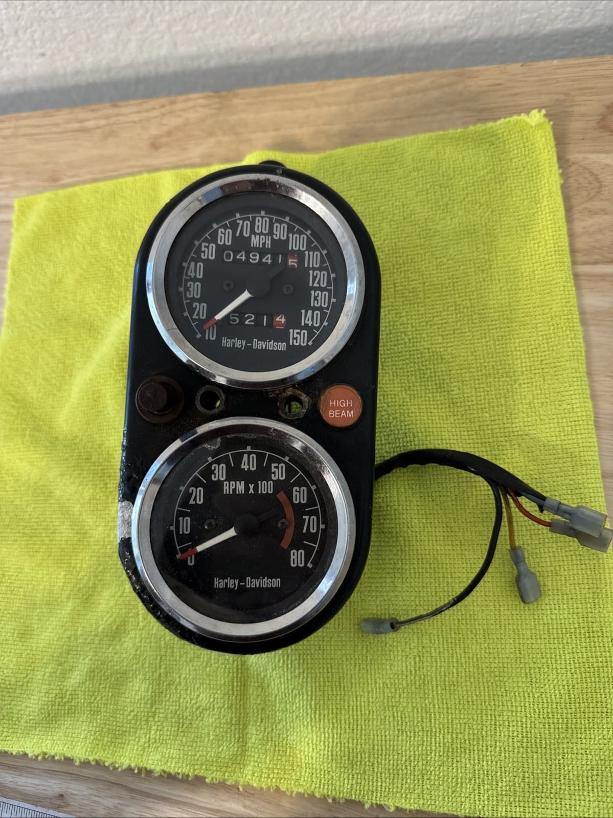 Harley FX 5k Miles Speedometer Speedo Tach Gauge Shovelhead FXEF Low Rider