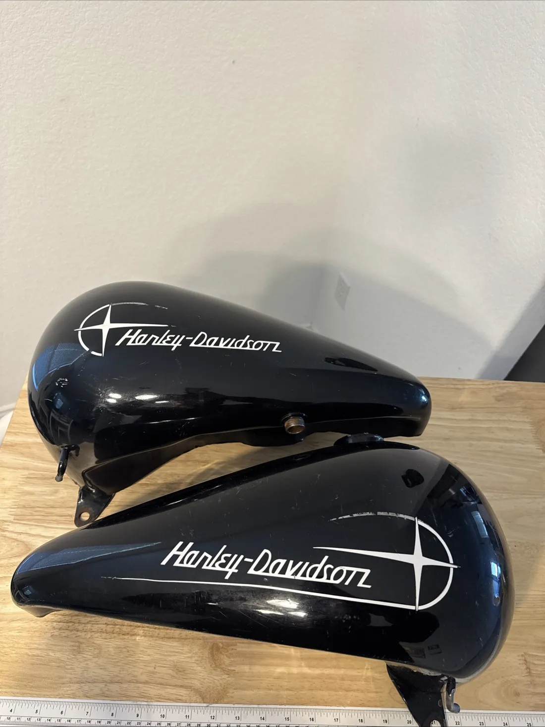 Harley 5 gallon Fatbob Shovelhead 4 speed split gas fuel tanks FL Wall Hanger