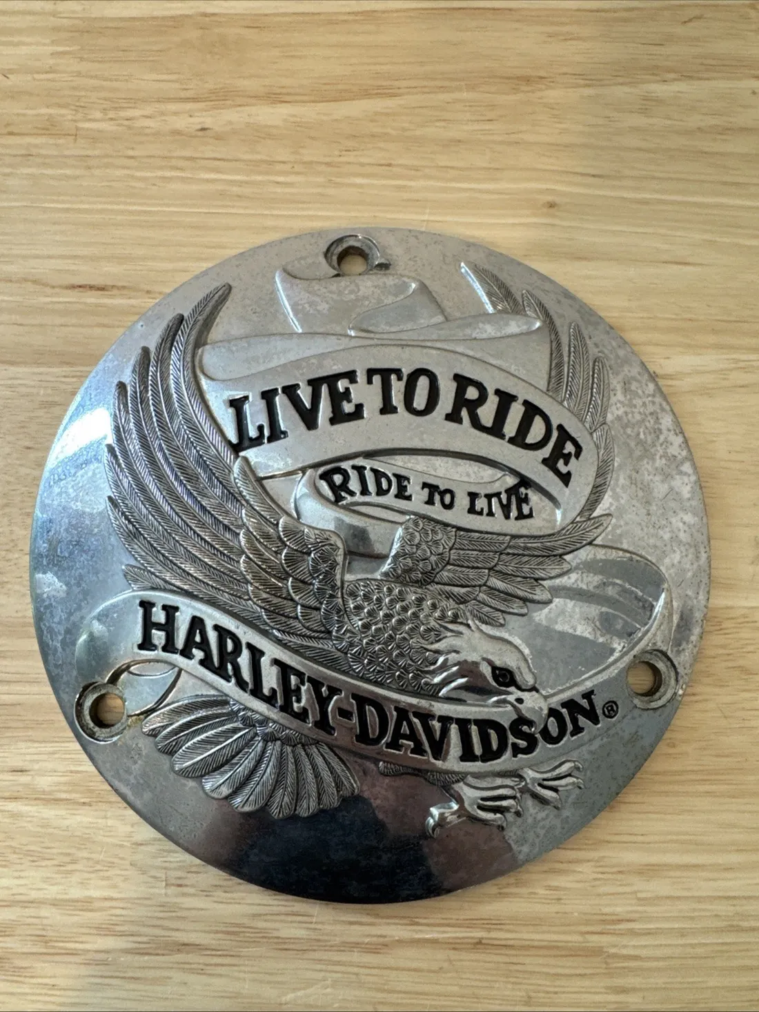 Harley-Davidson 3 Hole Live To Ride Derby Cover Shovelhead FLH FXE FXS EVO